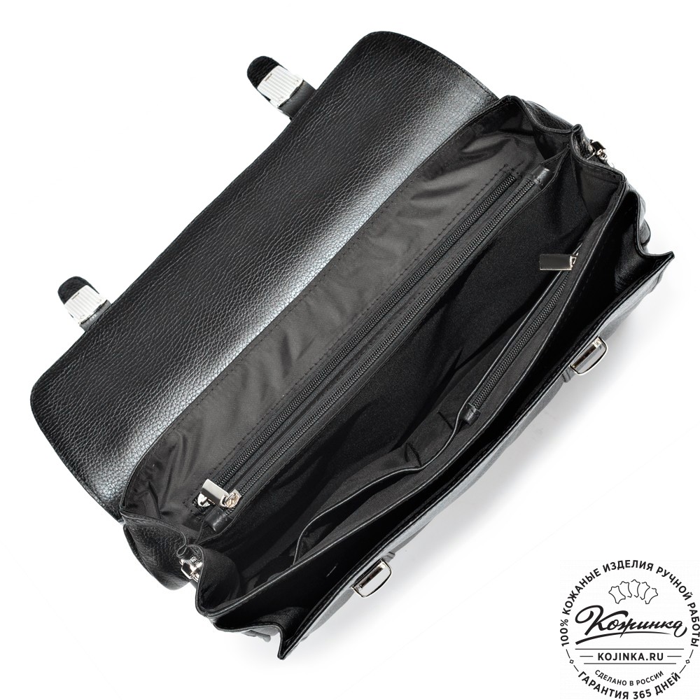 Кожаный портфель "Версаль" (черный)