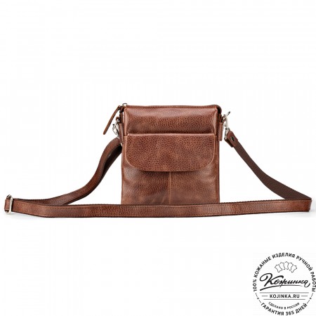 Кожаная сумка "Вуди" (светло-коричневая)