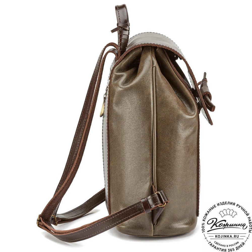 Женский кожаный рюкзак "Гейша" (оливковый)