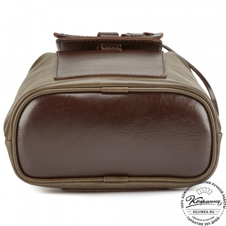 Женский кожаный рюкзак "Гейша" (оливковый)