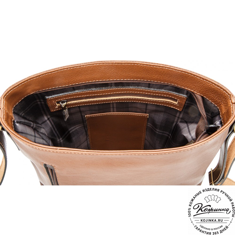 Женская кожаная сумка "Мальва" (светло-коричневая)