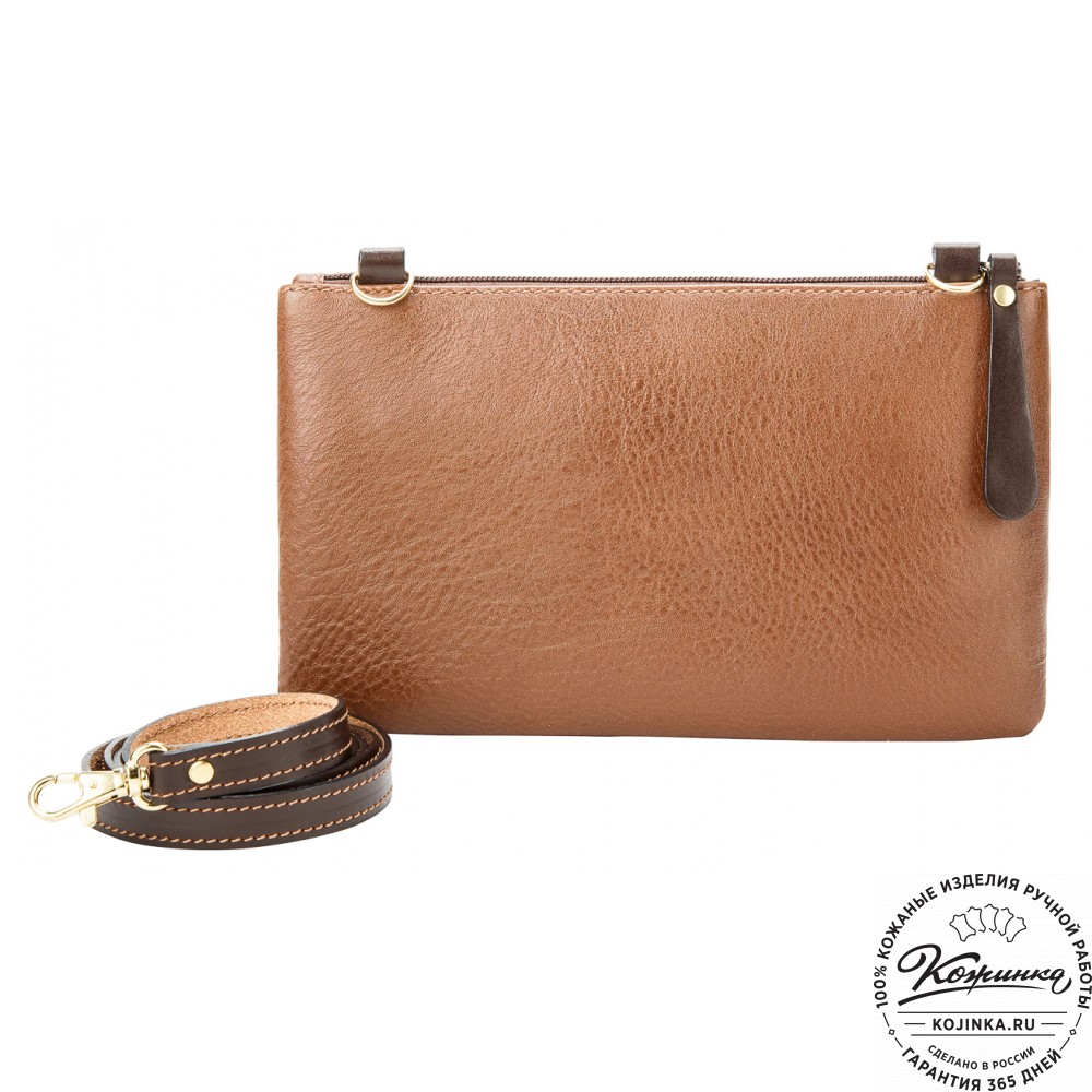 Женская кожаная сумка "Мальва" (светло-коричневая)