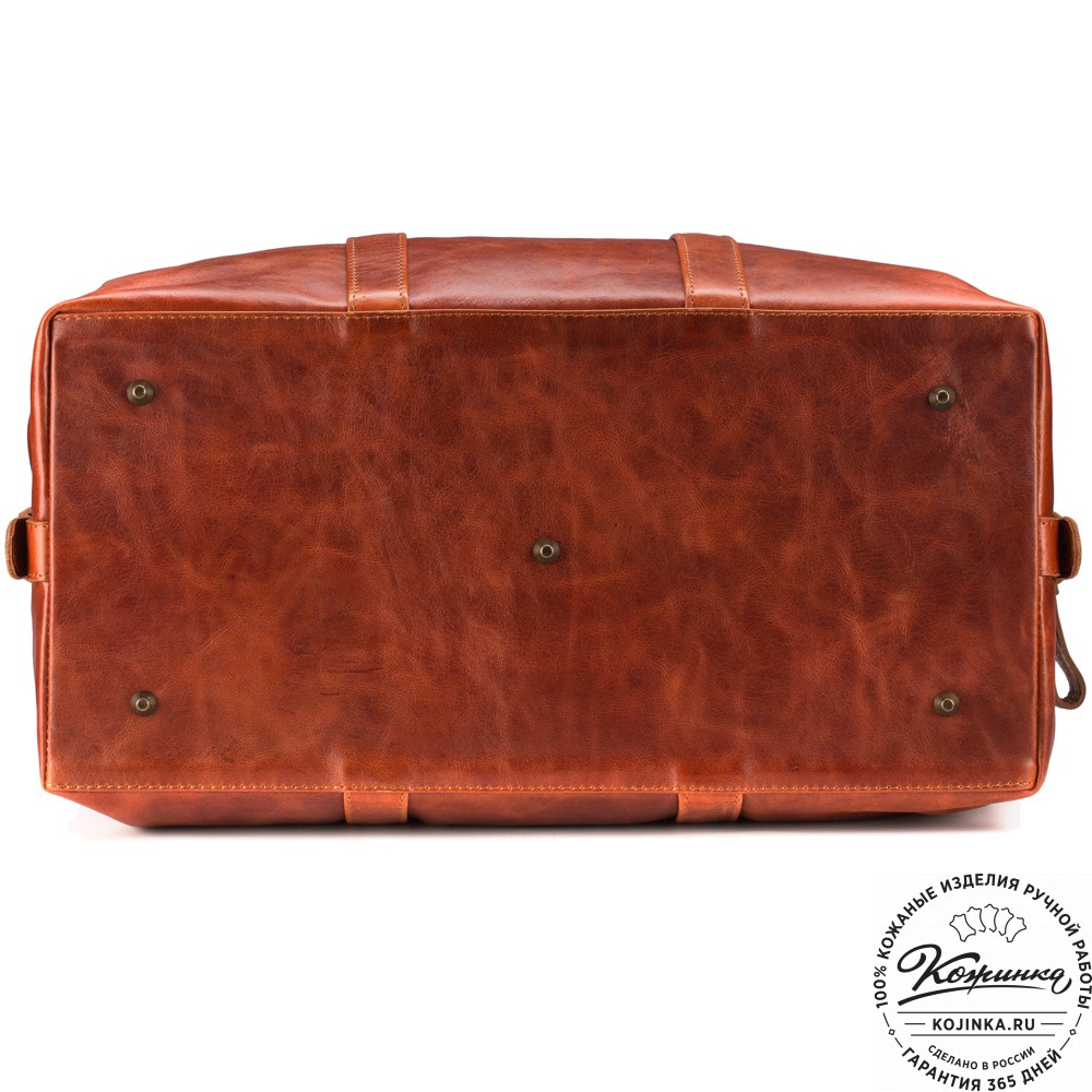Кожаная дорожно-спортивная сумка Англия (рыжий антик)