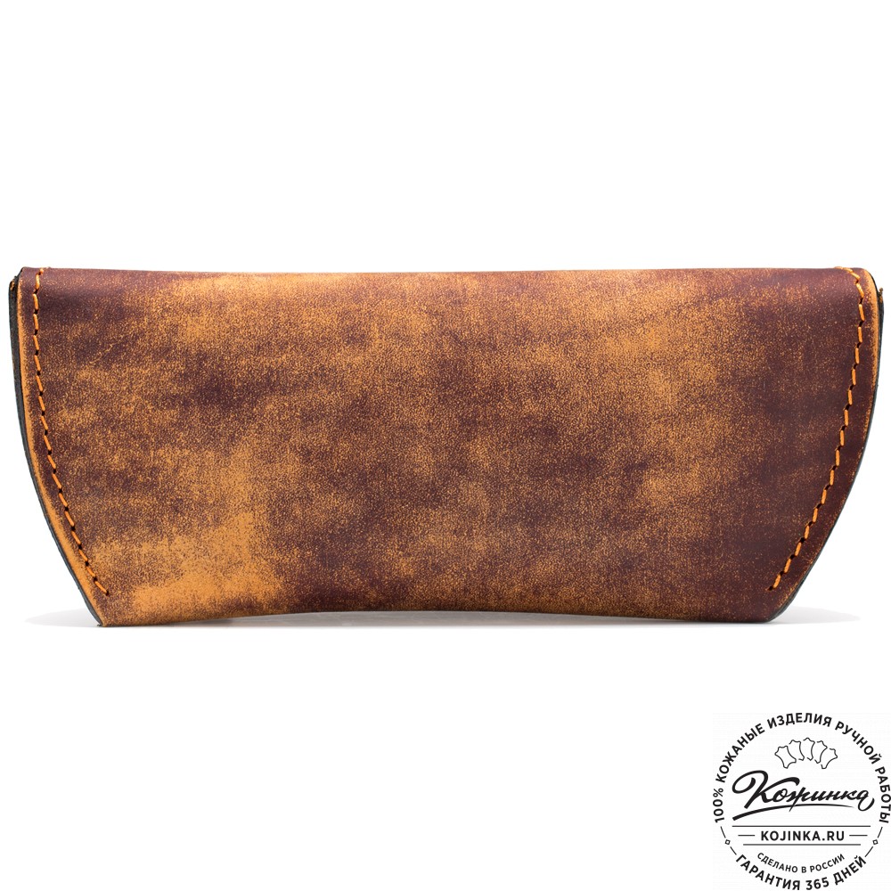 Кожаный футляр для очков из жёсткой кожи (эксклюзив) 