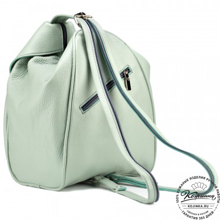 Кожаный рюкзак-сумка "Микки" (мятный)