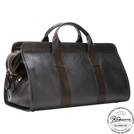 Кожаная дорожная сумка "Чарли" (чёрная)