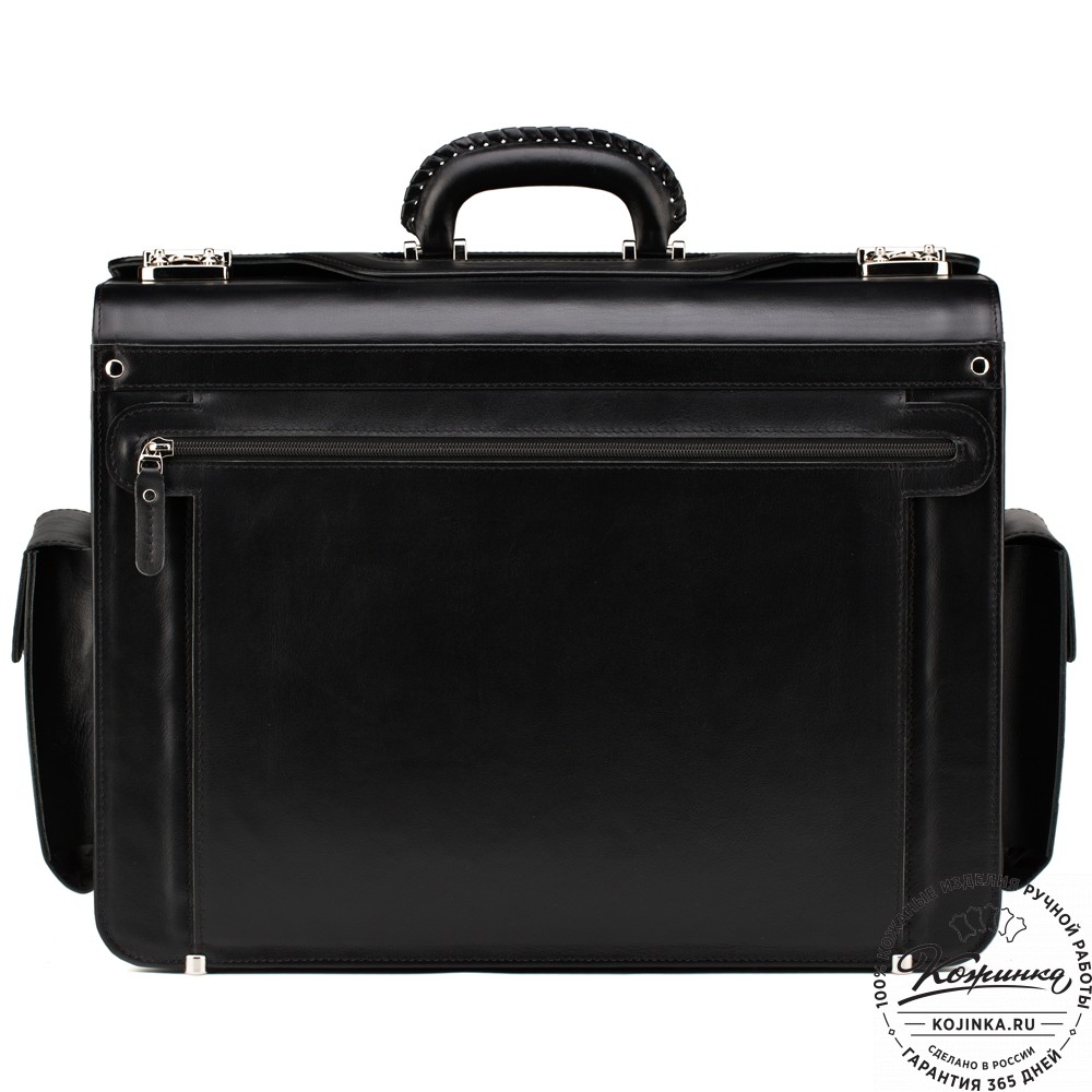 Кожаный портфель-кофр "Аркадий" (чёрный)