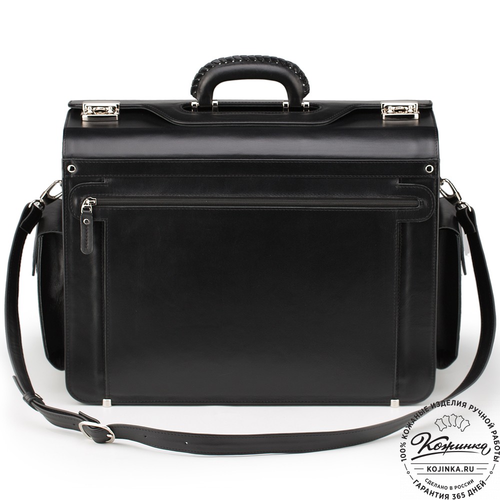 Кожаный портфель-кофр "Аркадий" (чёрный)