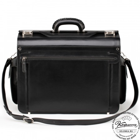 Кожаный портфель-кофр "Аркадий" (чёрный)