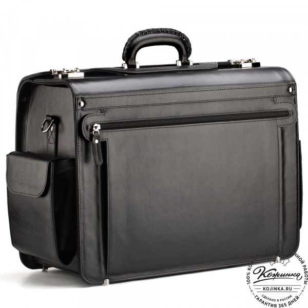 Кожаный портфель-кофр "Аркадий" (чёрный). фото 1