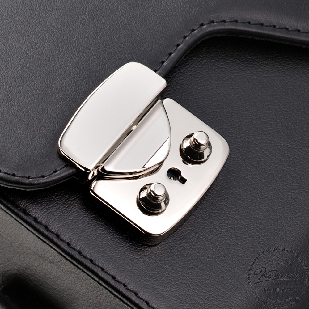 Кожаный портфель-кофр "Аркадий" (чёрный)