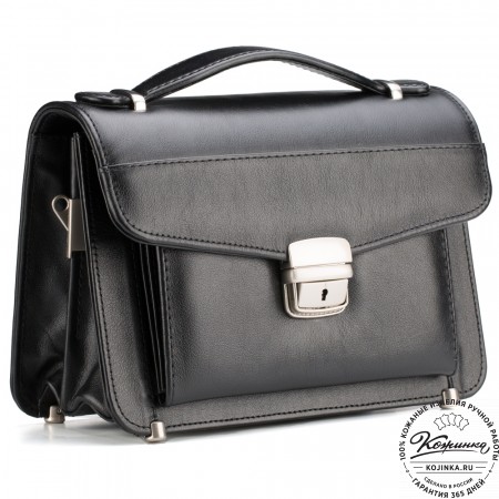 Кожаная барсетка "Колумбия" (черная)