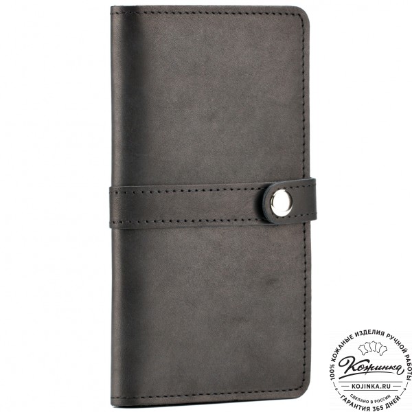 Кожаное портмоне "Тревис" (чёрное). фото 1