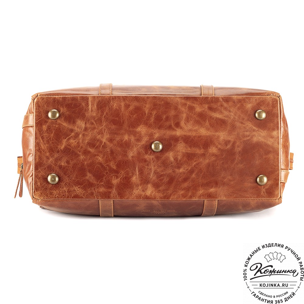 Кожаный городской саквояж "Фостер" (рыжий антик)