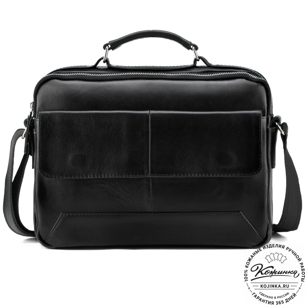 Кожаная сумка "Леон" (чёрная)