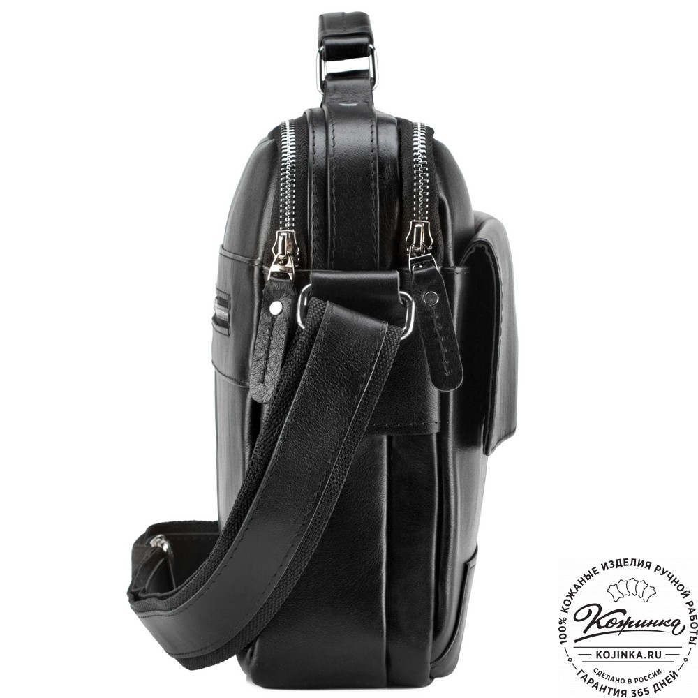 Кожаная сумка "Леон" (чёрная)