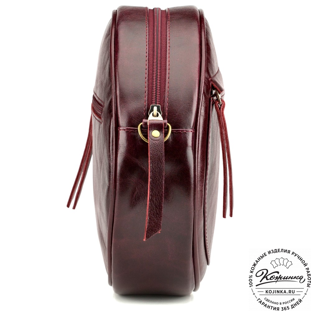 Женская кожаная сумка "Дарья" (бордовая)