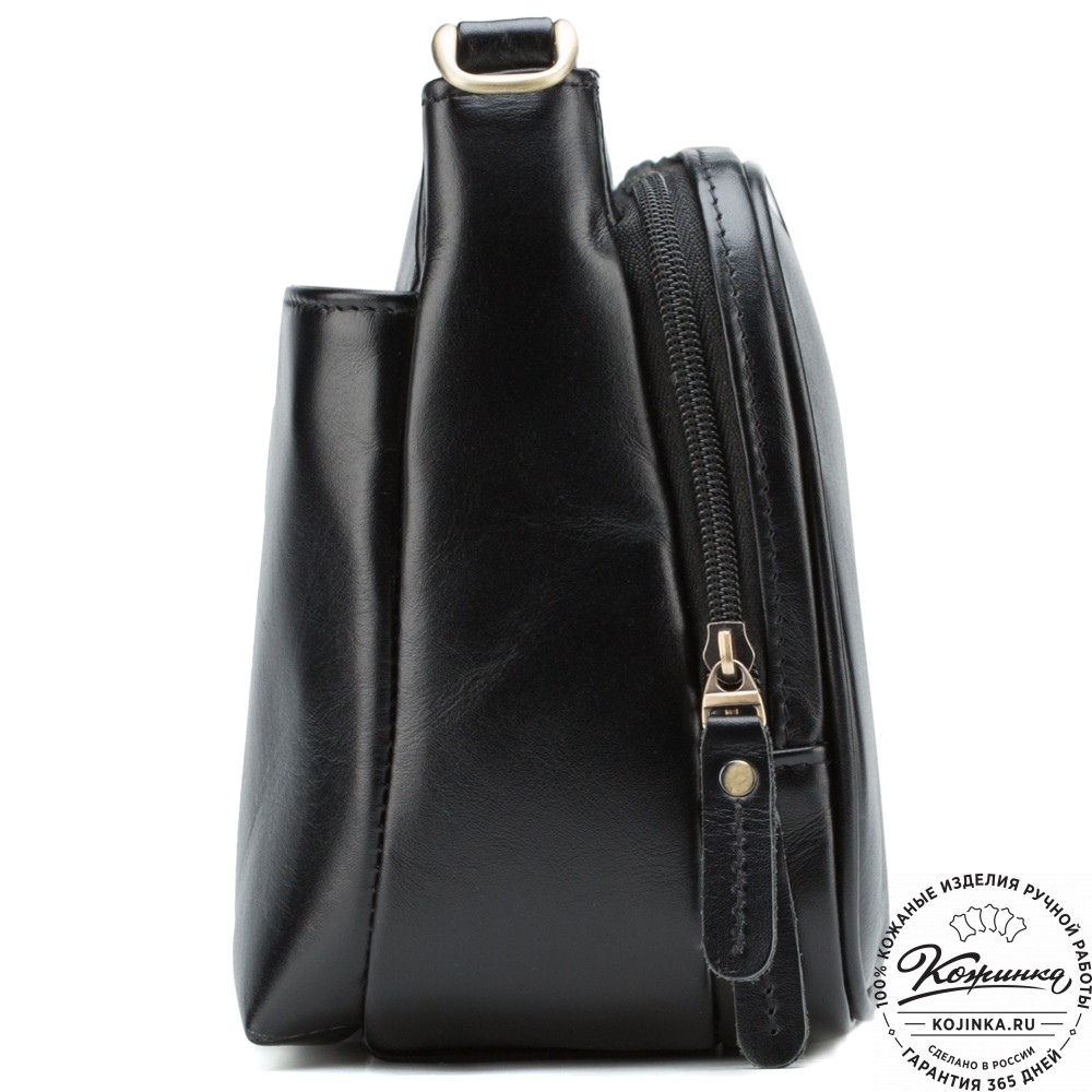 Женская кожаная сумка "Эмма" (чёрная)