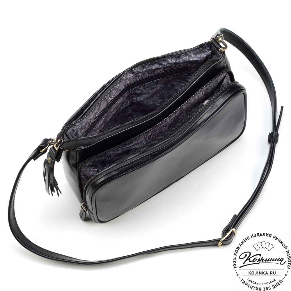 Женская кожаная сумка "Эмма" (чёрная)