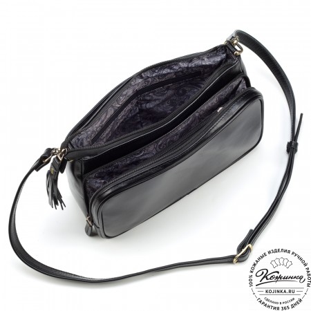 Женская кожаная сумка "Эмма" (чёрная)