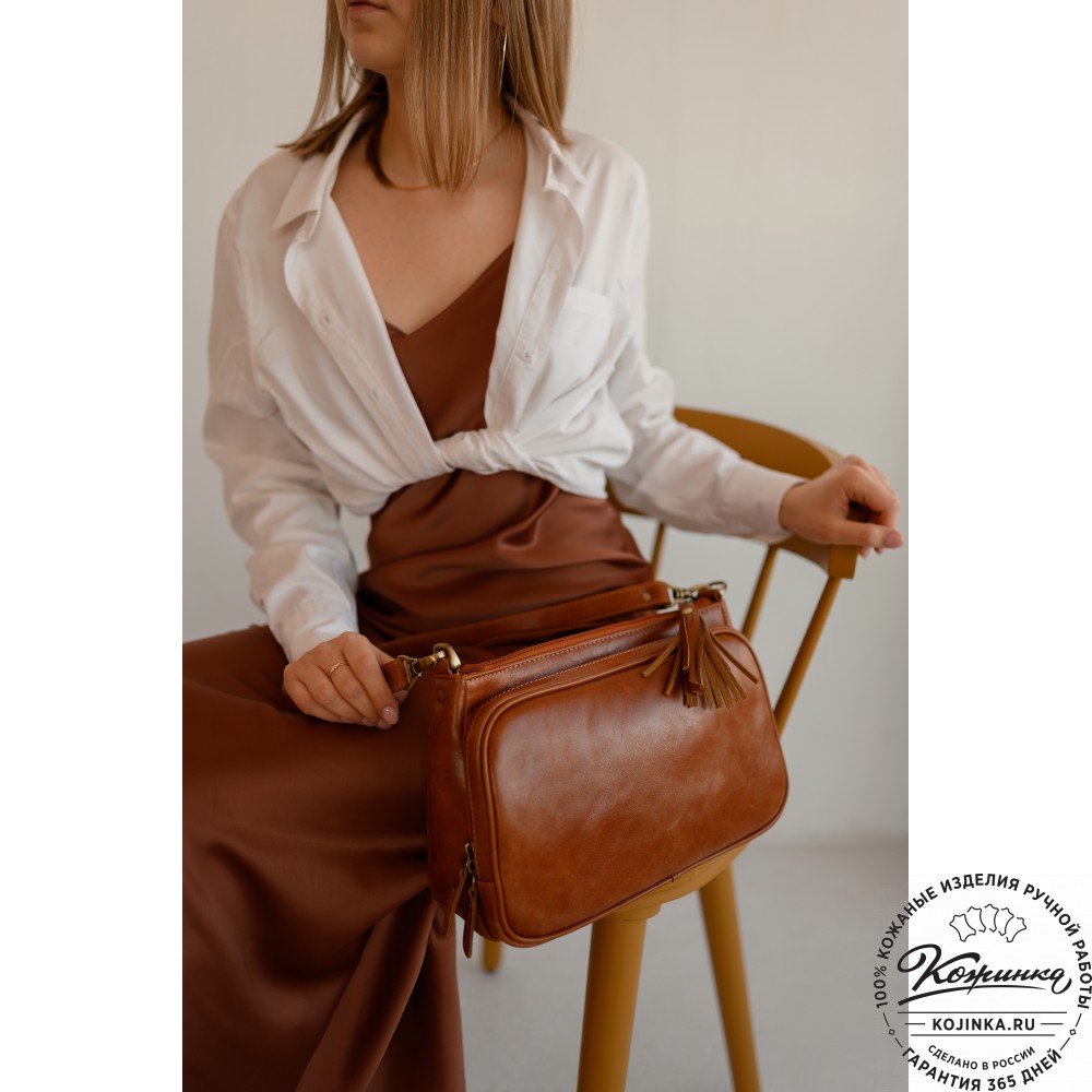 Женская кожаная сумка "Эмма" (чёрная)