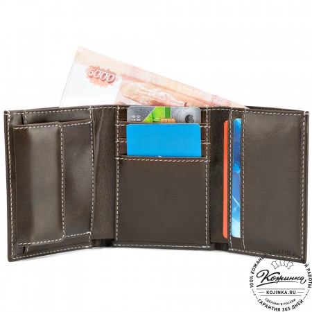 Кожаное портмоне "Германия" (оливковое)