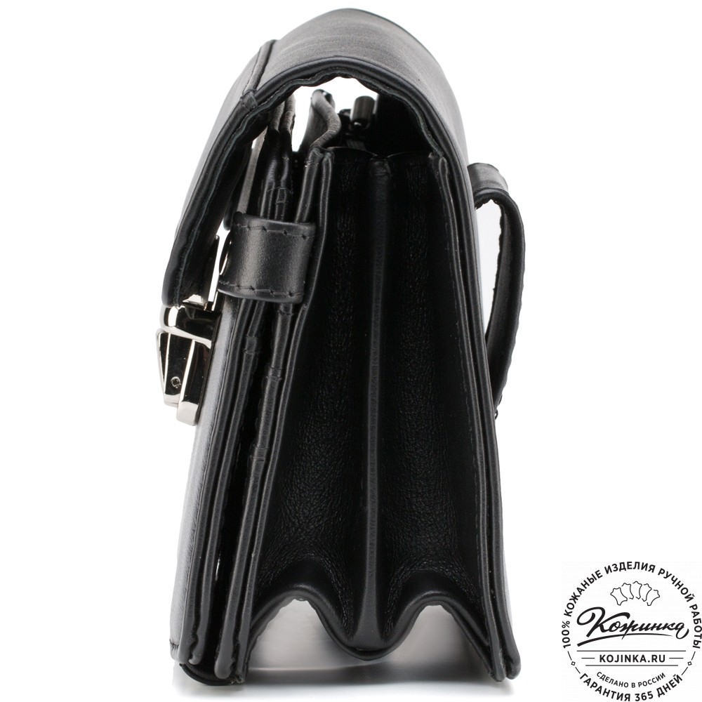 Кожаная барсетка "Гевара" (чёрная)