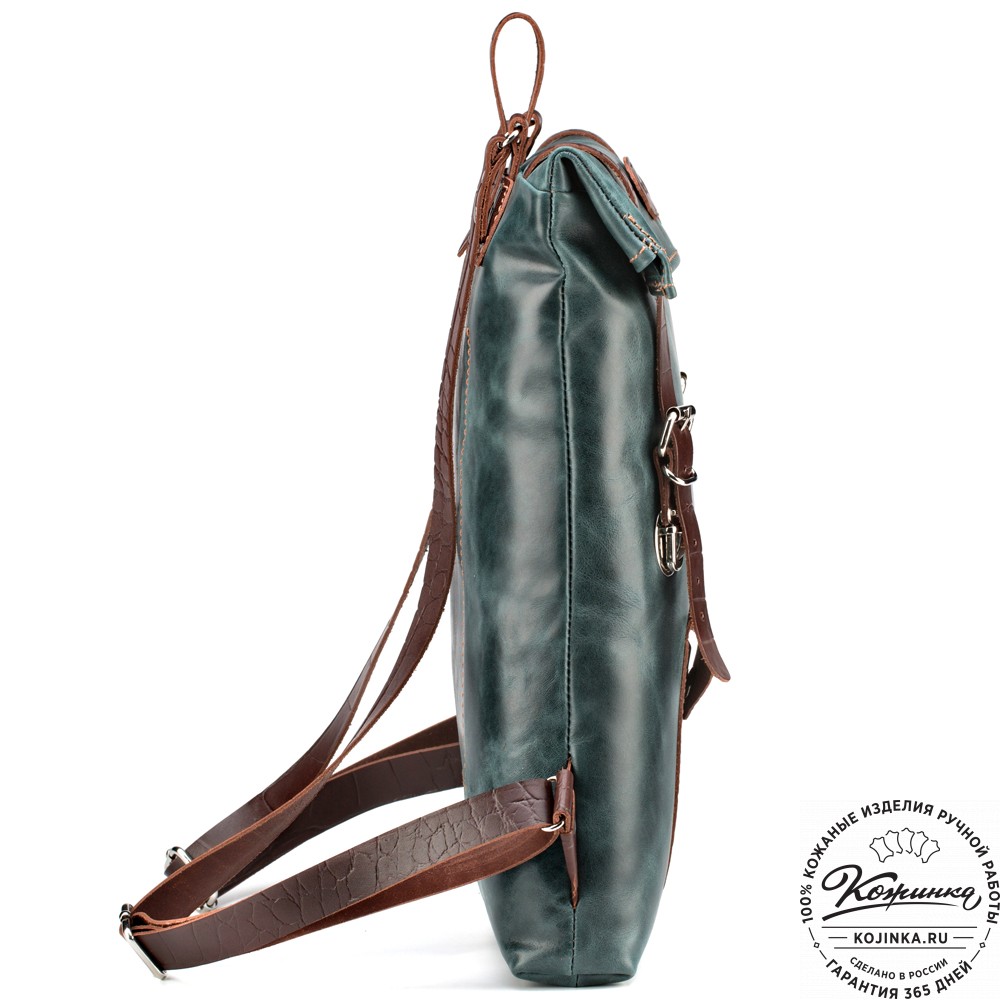 Кожаный рюкзак "Vogue New" (изумрудный антик)