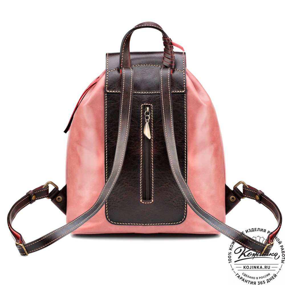 Женский кожаный рюкзак "Гейша" (розовый)