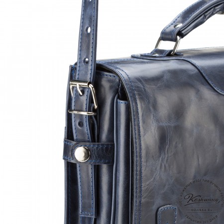 Кожаный портфель "Арамис" (синий антик)