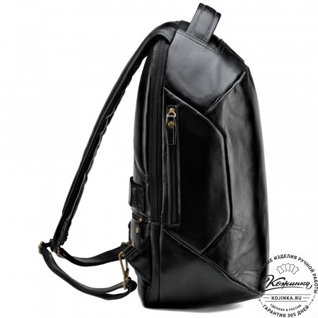 Кожаный рюкзак "Посейдон" (чёрный)