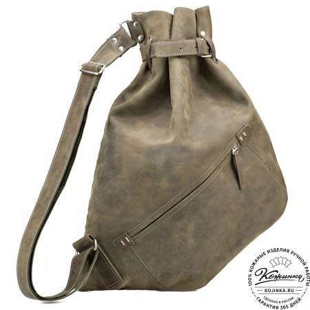 Кожаный рюкзак "Селена" (олива)