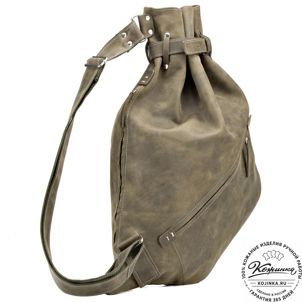 Кожаный рюкзак "Селена" (олива)