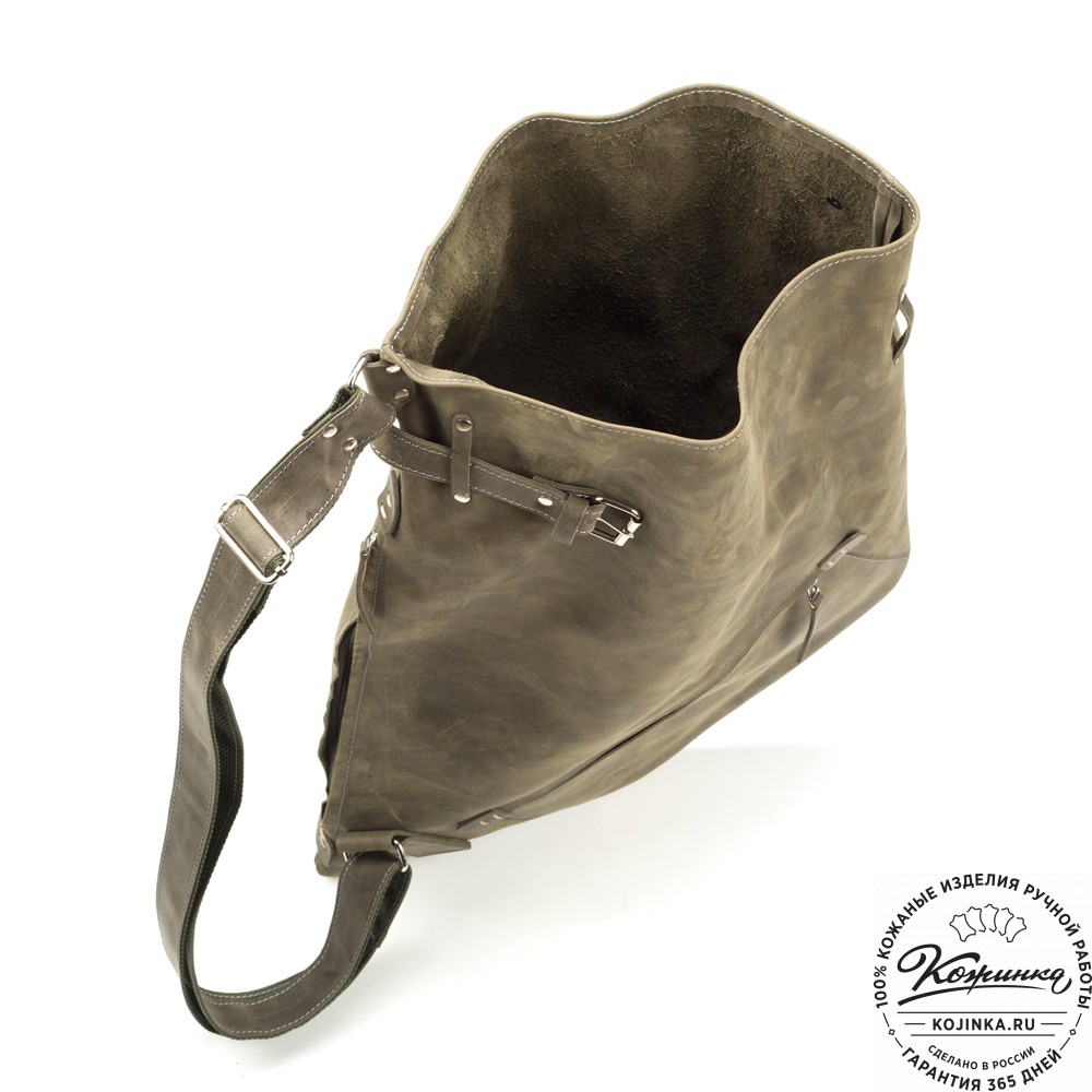 Кожаный рюкзак "Селена" (олива)