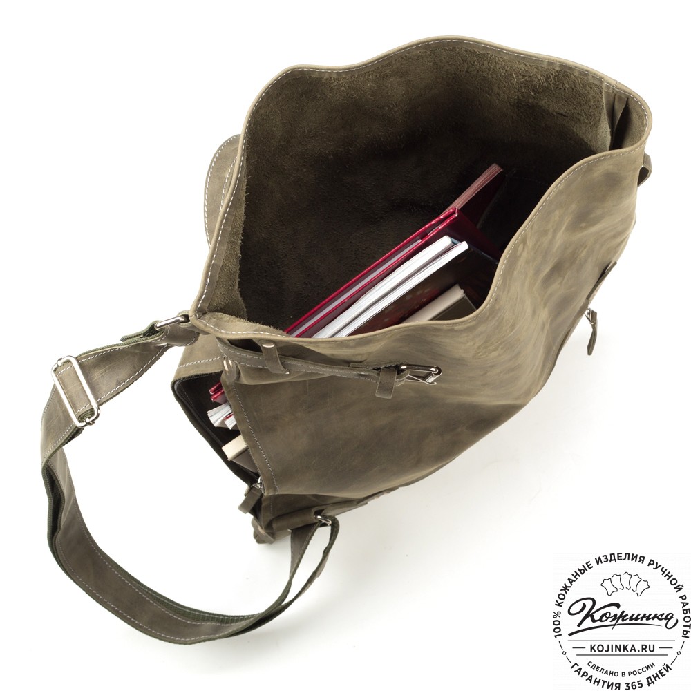 Кожаный рюкзак "Селена" (олива)