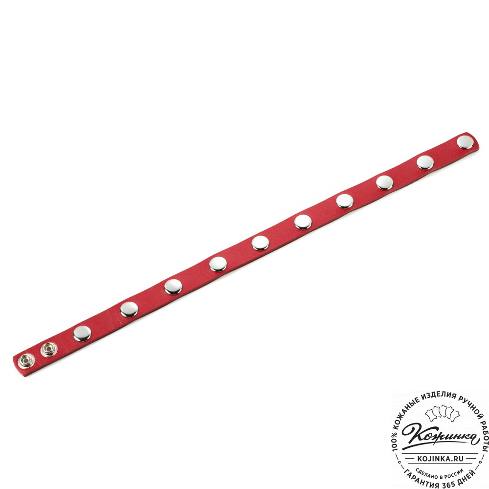 Кожаный браслет "Вегард" (красный)