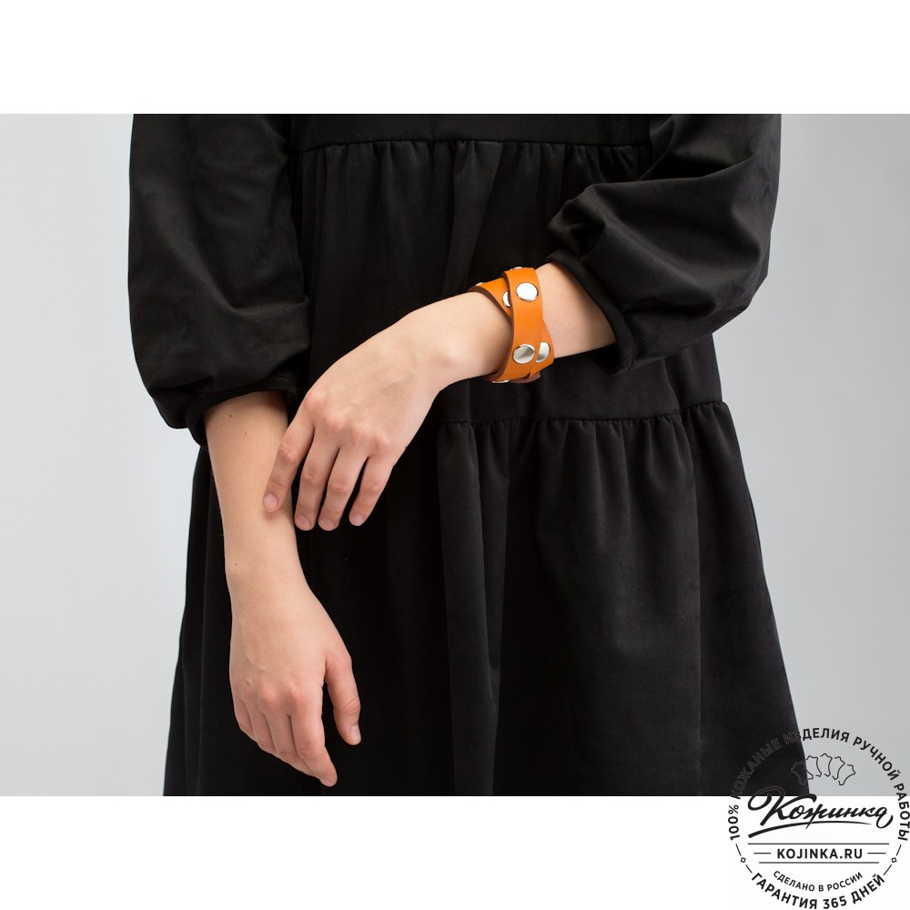 Кожаный браслет "Вегард" (рыжий)