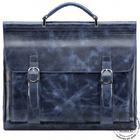 Кожаный портфель "Версаль" (cиний антик)