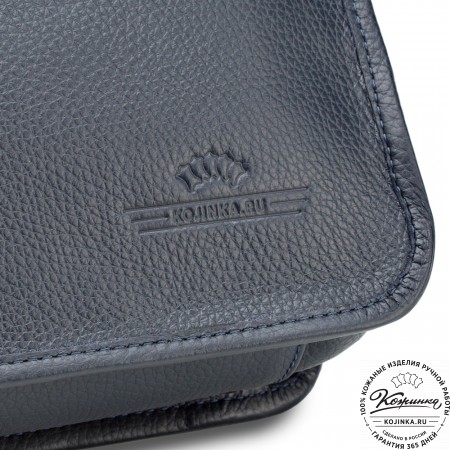 Кожаная деловая сумка "Вильямс" (синяя) 