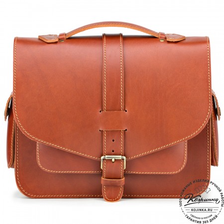 Кожаная  сумка "Виктория" (рыжая)