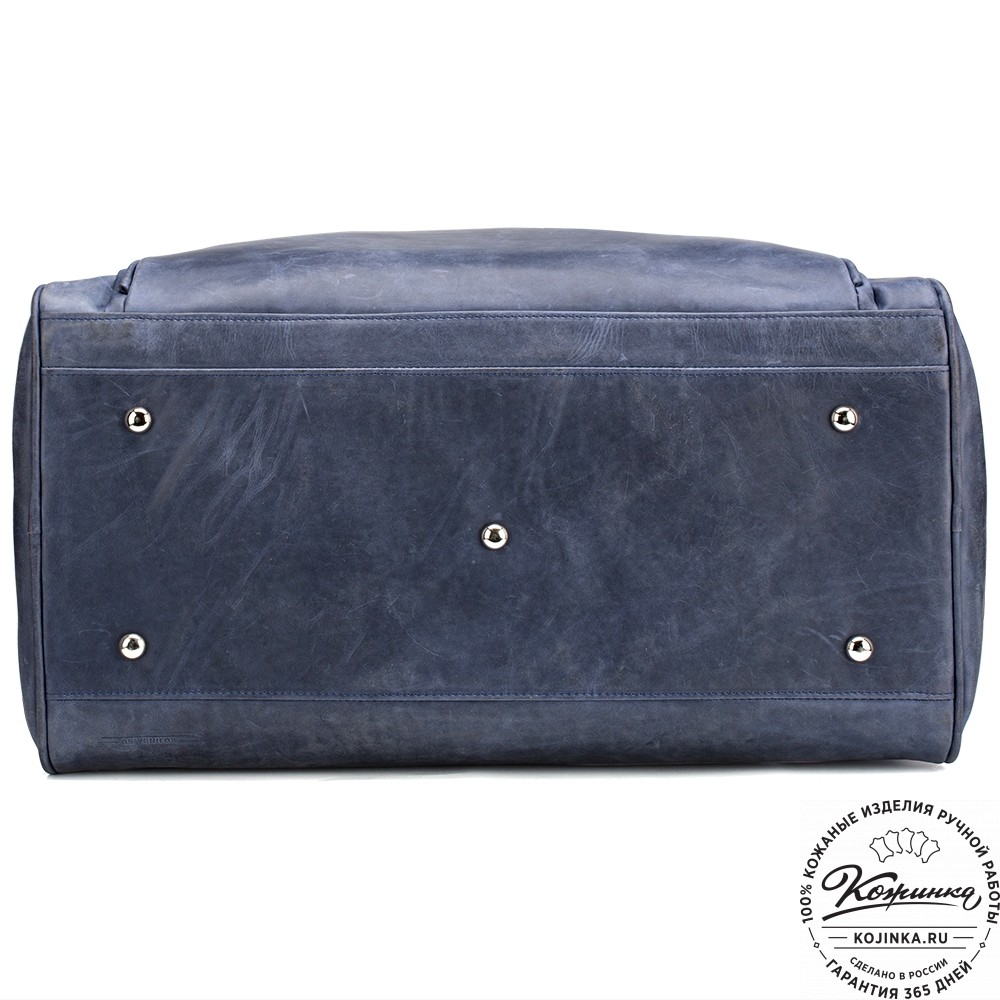 Кожаная дорожная сумка "Бруклин" (синий крейзи)