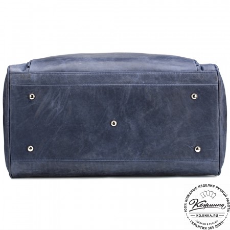 Кожаная дорожная сумка "Бруклин" (синий крейзи)