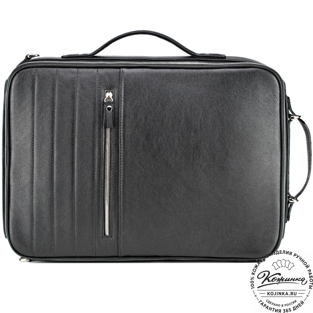 Кожаный рюкзак-сумка "Лесснер" (черный)