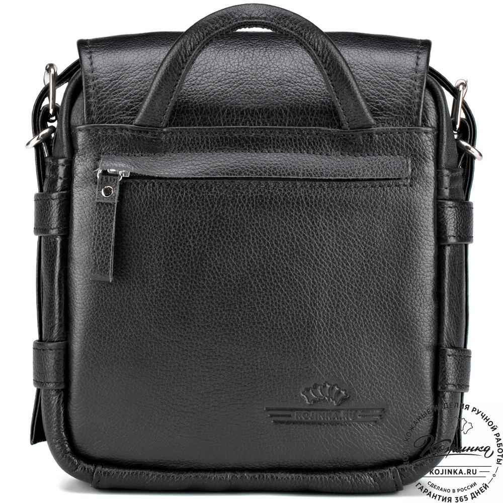 Кожаная сумка через плечо "Джек" (чёрная) 