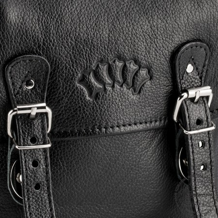 Кожаная сумка через плечо "Джек" (чёрная) 