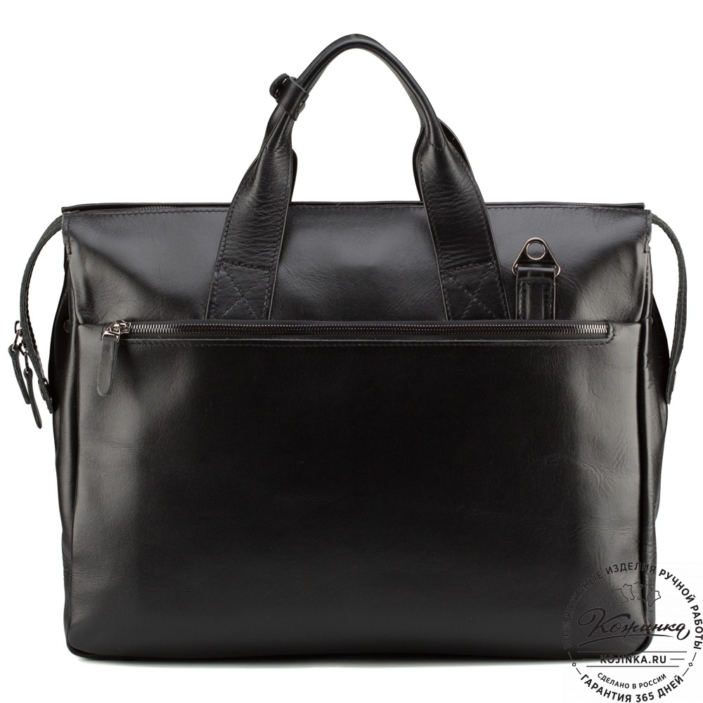 Кожаная деловая сумка "Марк" (черная)