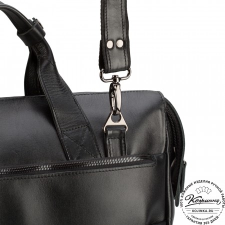 Кожаная деловая сумка "Марк" (черная)