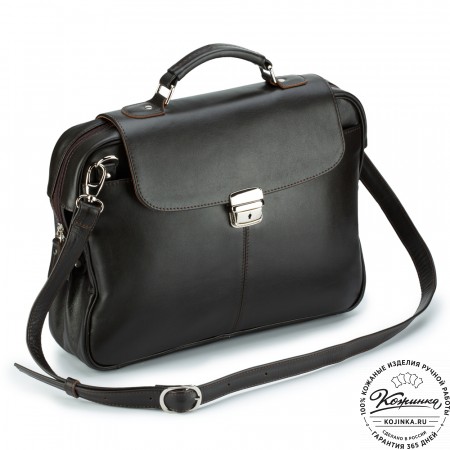 Кожаный портфель "Эдгар" (тёмно-коричневый)