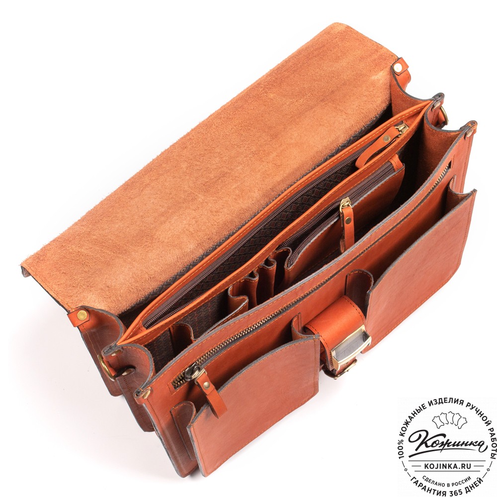 Кожаный портфель "Герман" (рыжий)