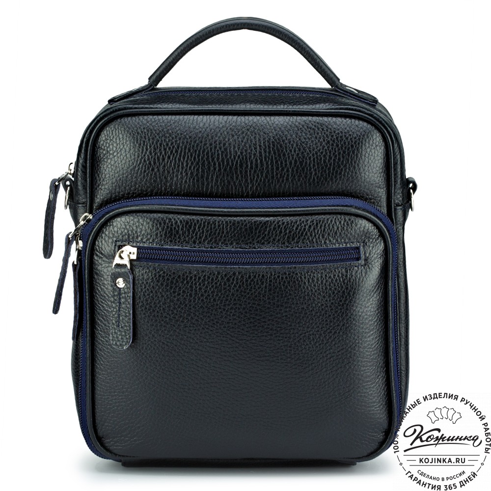 Кожаная сумка "Тедди" (синяя)